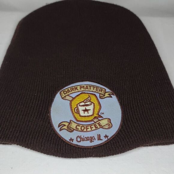 Adult Unisex Dark Matter Coffee Logo Embroidered Beanie Hat Brown - Picture 2 of 7